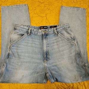 Lee high rise dungaree ankle jeans